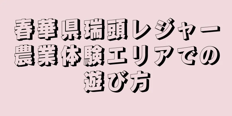 春華県瑞頭レジャー農業体験エリアでの遊び方