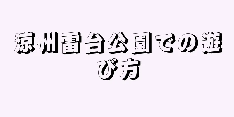 涼州雷台公園での遊び方