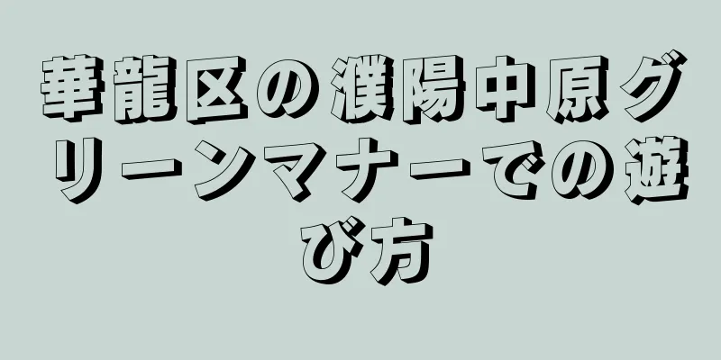 華龍区の濮陽中原グリーンマナーでの遊び方