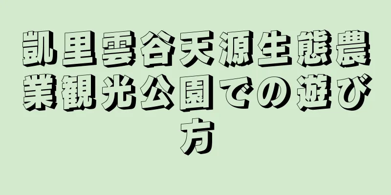 凱里雲谷天源生態農業観光公園での遊び方