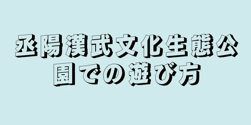丞陽漢武文化生態公園での遊び方