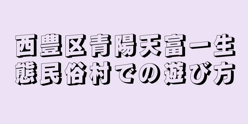 西豊区青陽天富一生態民俗村での遊び方