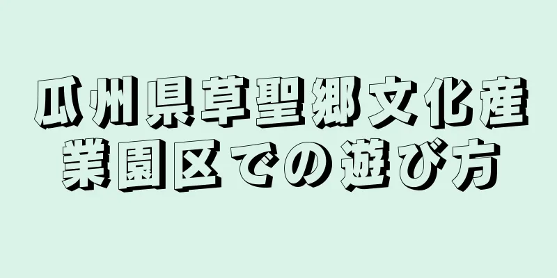 瓜州県草聖郷文化産業園区での遊び方