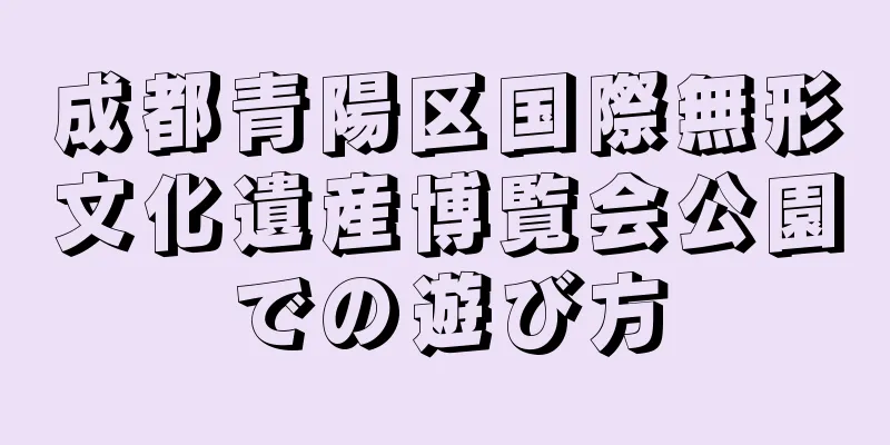 成都青陽区国際無形文化遺産博覧会公園での遊び方