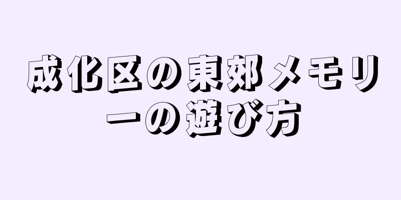 成化区の東郊メモリーの遊び方