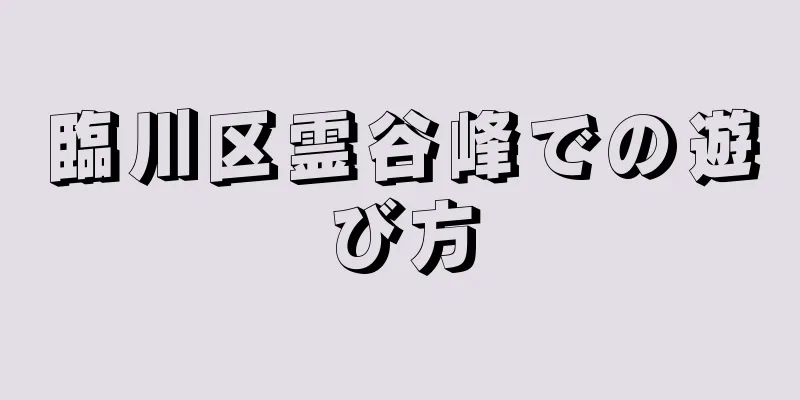 臨川区霊谷峰での遊び方