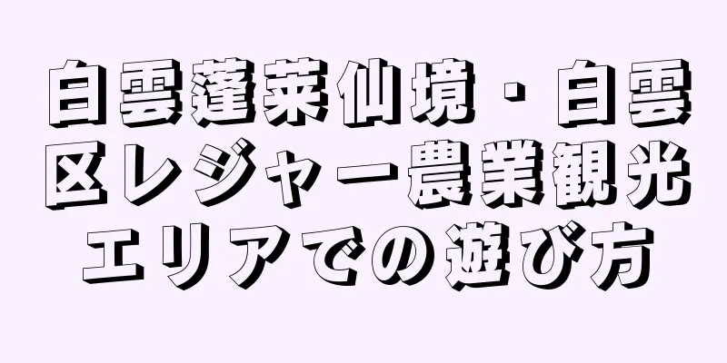 白雲蓬莱仙境・白雲区レジャー農業観光エリアでの遊び方