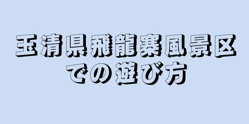 玉清県飛龍寨風景区での遊び方
