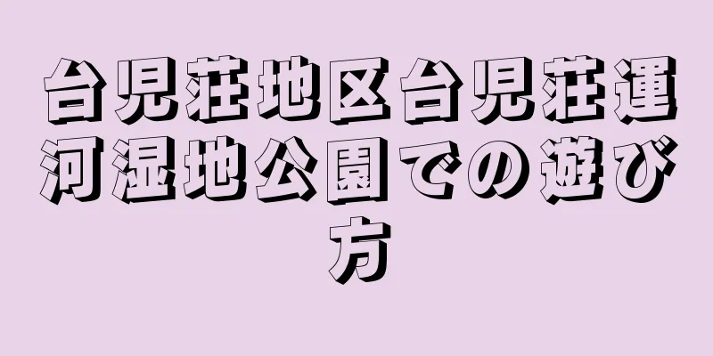 台児荘地区台児荘運河湿地公園での遊び方