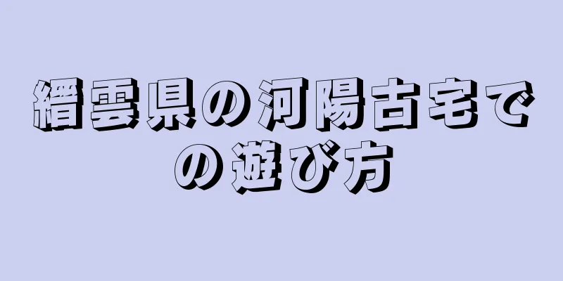 縉雲県の河陽古宅での遊び方