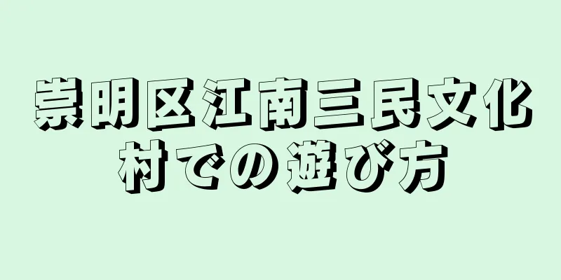 崇明区江南三民文化村での遊び方