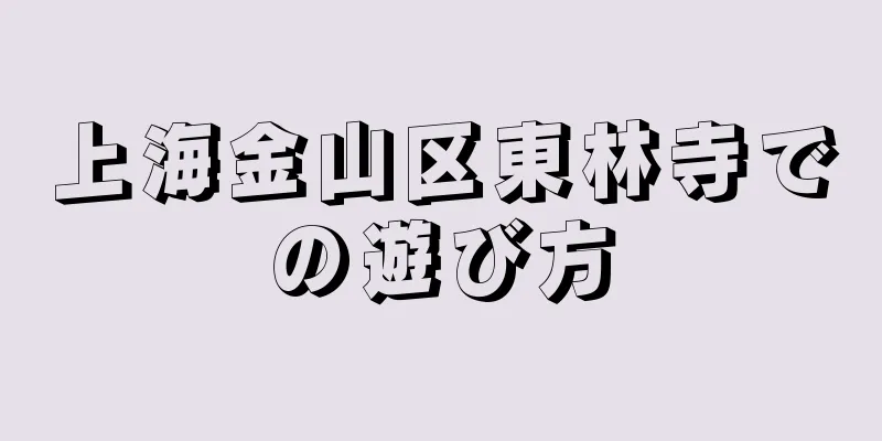 上海金山区東林寺での遊び方