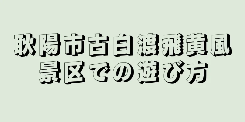 耿陽市古白渡飛黄風景区での遊び方