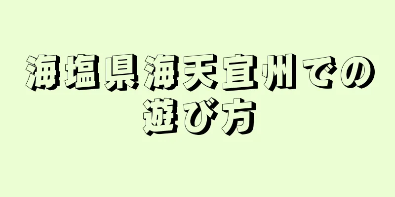 海塩県海天宜州での遊び方