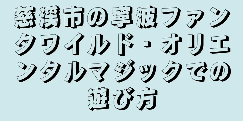 慈渓市の寧波ファンタワイルド・オリエンタルマジックでの遊び方
