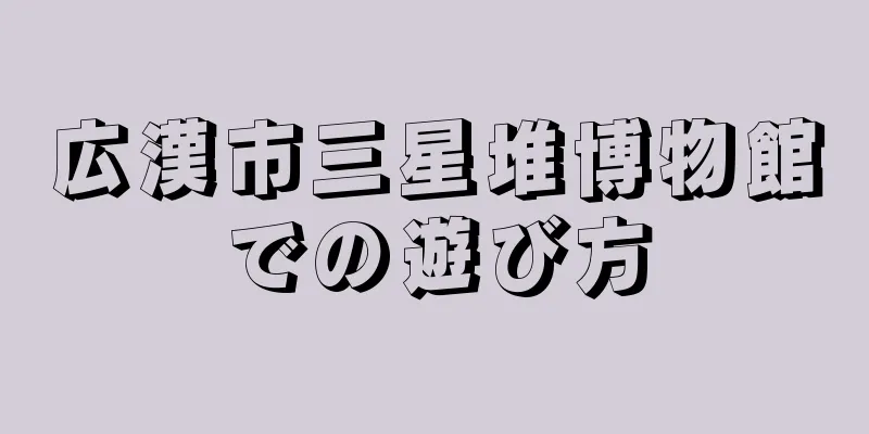 広漢市三星堆博物館での遊び方