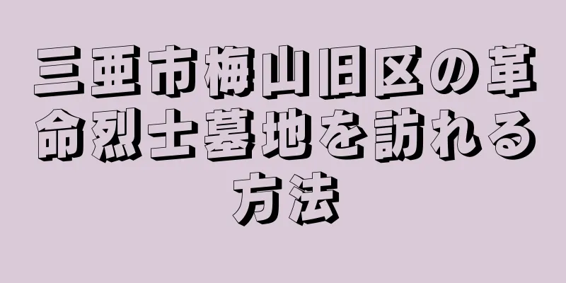 三亜市梅山旧区の革命烈士墓地を訪れる方法
