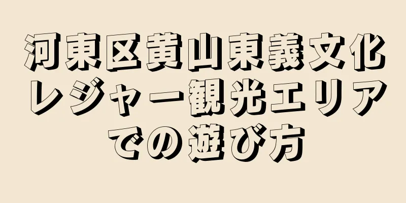 河東区黄山東義文化レジャー観光エリアでの遊び方