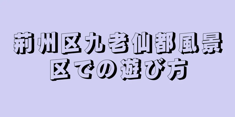 荊州区九老仙都風景区での遊び方