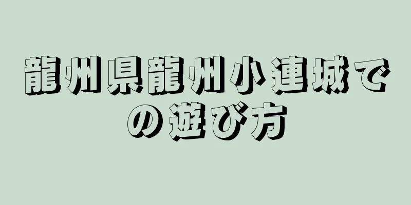 龍州県龍州小連城での遊び方