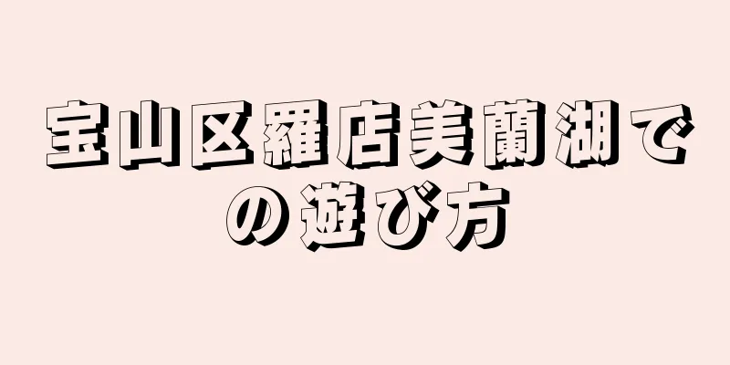 宝山区羅店美蘭湖での遊び方