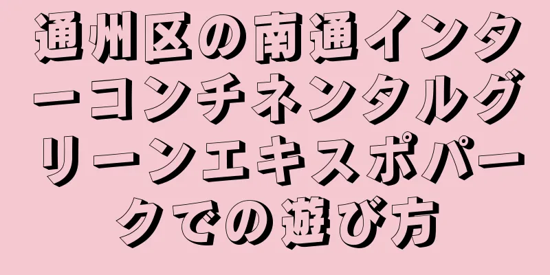 通州区の南通インターコンチネンタルグリーンエキスポパークでの遊び方