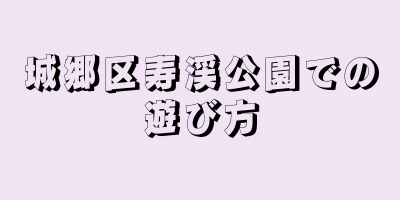 城郷区寿渓公園での遊び方