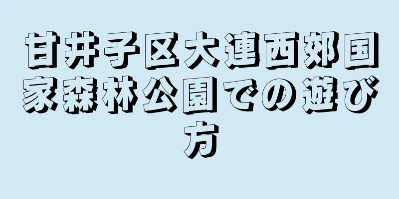 甘井子区大連西郊国家森林公園での遊び方