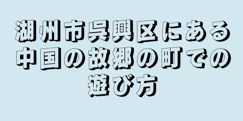 湖州市呉興区にある中国の故郷の町での遊び方