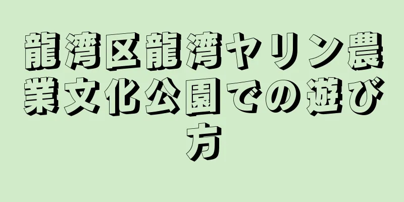 龍湾区龍湾ヤリン農業文化公園での遊び方