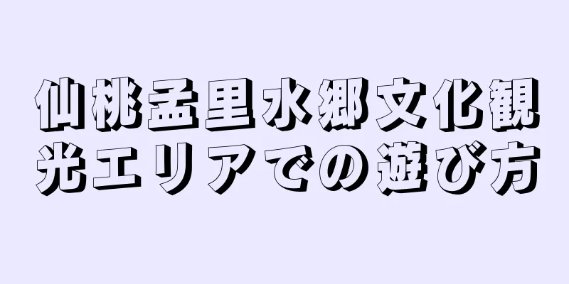 仙桃孟里水郷文化観光エリアでの遊び方