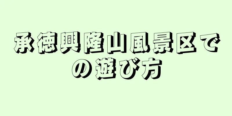 承徳興隆山風景区での遊び方