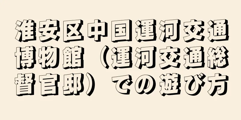 淮安区中国運河交通博物館（運河交通総督官邸）での遊び方