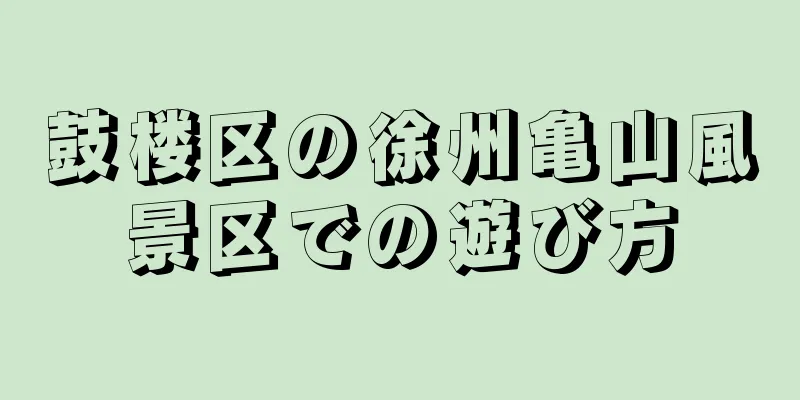 鼓楼区の徐州亀山風景区での遊び方