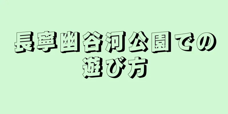 長寧幽谷河公園での遊び方