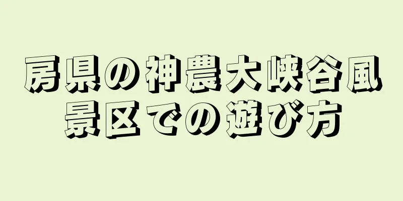 房県の神農大峡谷風景区での遊び方