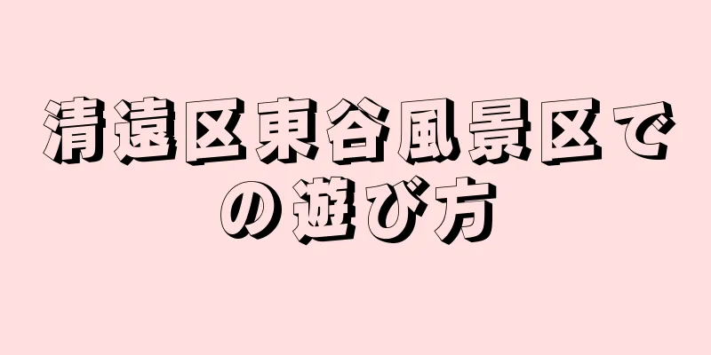 清遠区東谷風景区での遊び方