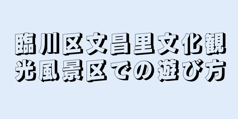 臨川区文昌里文化観光風景区での遊び方