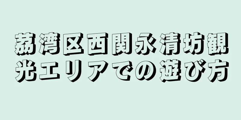 茘湾区西関永清坊観光エリアでの遊び方
