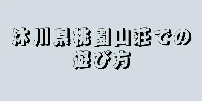 沐川県桃園山荘での遊び方