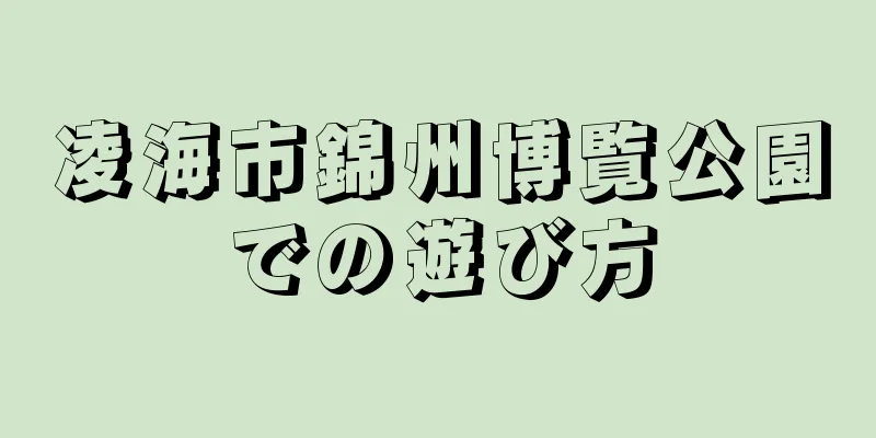 凌海市錦州博覧公園での遊び方