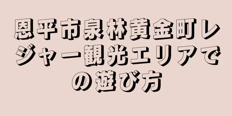 恩平市泉林黄金町レジャー観光エリアでの遊び方