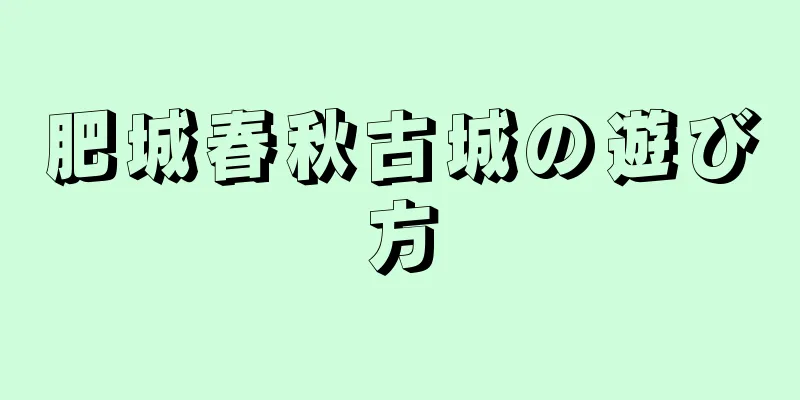 肥城春秋古城の遊び方