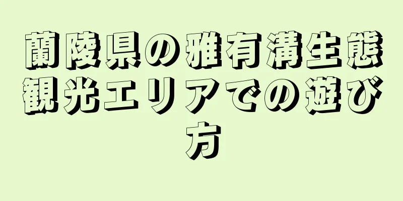 蘭陵県の雅有溝生態観光エリアでの遊び方