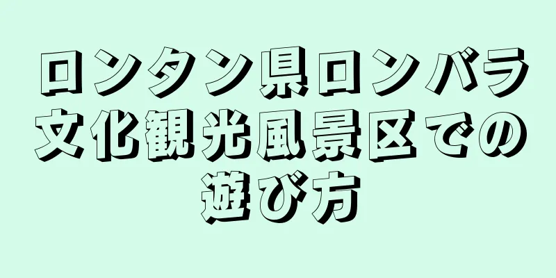 ロンタン県ロンバラ文化観光風景区での遊び方