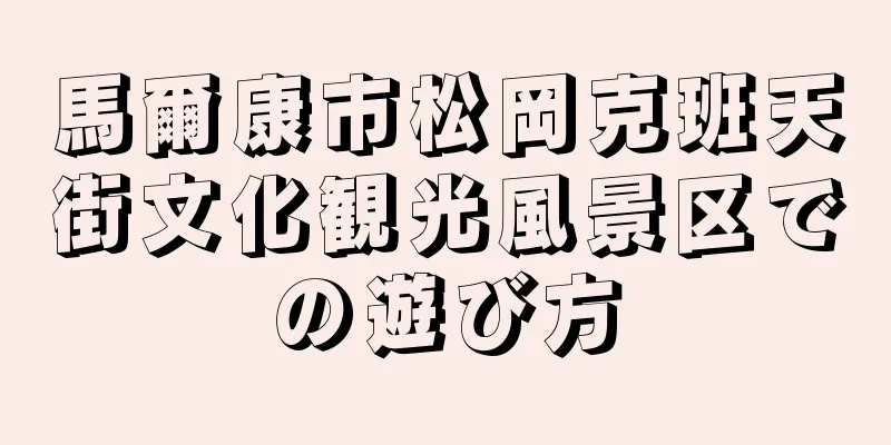 馬爾康市松岡克班天街文化観光風景区での遊び方