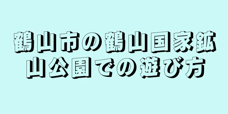 鶴山市の鶴山国家鉱山公園での遊び方
