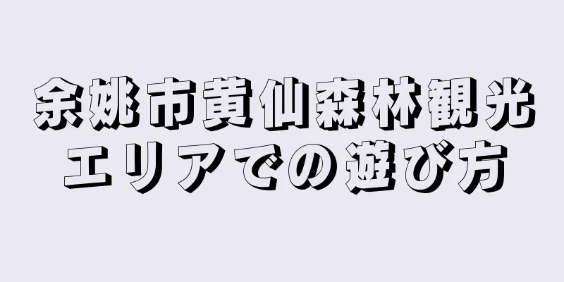 余姚市黄仙森林観光エリアでの遊び方