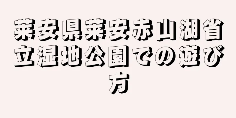莱安県莱安赤山湖省立湿地公園での遊び方