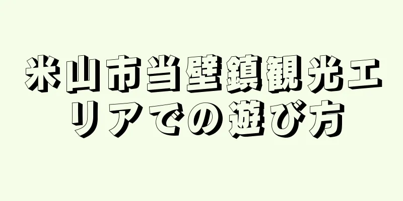 米山市当壁鎮観光エリアでの遊び方